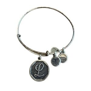 Alex and Ani Letter L Silver Charm Bracelet